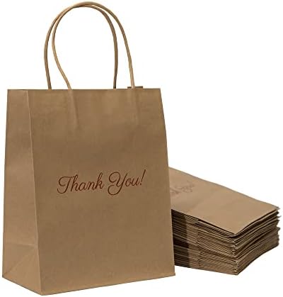 Poklon vrećice Hvala, Kraft papirnate vrećice od 25 pakiranja, poklon vrećica za vjenčane poklone veličine 8 910 94, maloprodajne