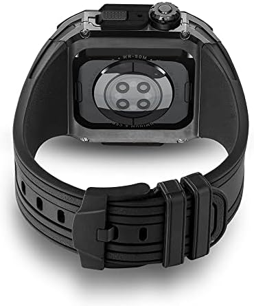 Slučaj Bholsa Carbon Fiber za Apple Watch Mod Kit 7 8 gumeni remen luksuzni paket za IWatch 6 5 4 SE 44 mm 45 mm