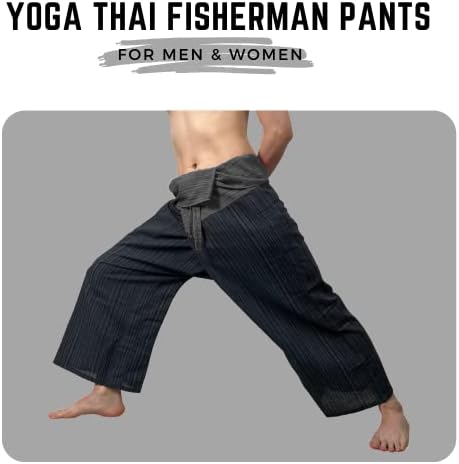 Sumalee - 2 tona tajlandske ribarske hlače za muškarce i žene hlače savršene za jogu, borilačke vještine, gusar, srednjovjekovni,