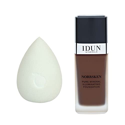 Idun minerali - Norrsken Foundation and Makeup Spužva set - dugačka odjeća, svjetlucavo pokrivanje tekućine s višenamjenskom