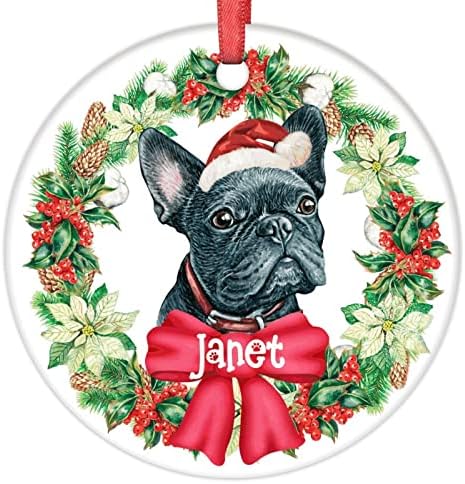 Naziv kućnog ljubimca božićni ukrasi Božićni vijenac Rottweiler Božićni ukrasi za keramiku drveća Personalizirani pseći božićni