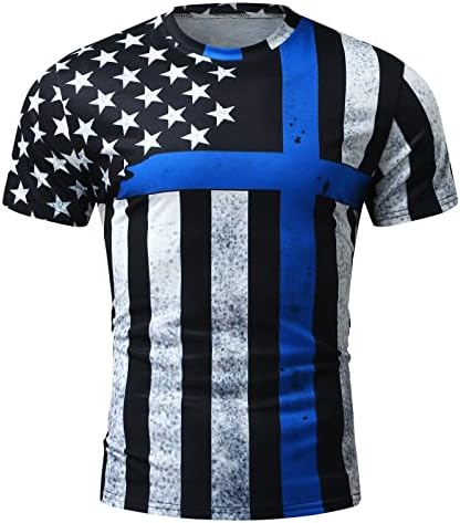 HDDK 4. srpnja muški vojnik majice s kratkim rukavima američke zastave Patriotski vrhovi Summer Slim Fit Athletic Mišil majica