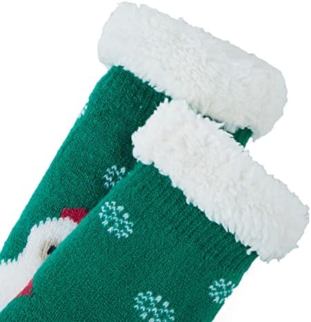 Durio Toddler Kids Slipper čarape s hvataljkama tople djece nejasne čarape Slatke djece Zimske čarape Dječake božićne čarape