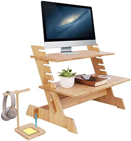 Malyitroly stoji bambusova računalni stol stol postoljač monitor prijenosnog računala OfficeProducts Office Desk Office Organizacija