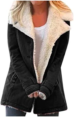 Fulijie plus size Women Orcoat Toplo zimska tiskana rever s jednim grudima s dugim rukavima jaknu s kaput s džepom