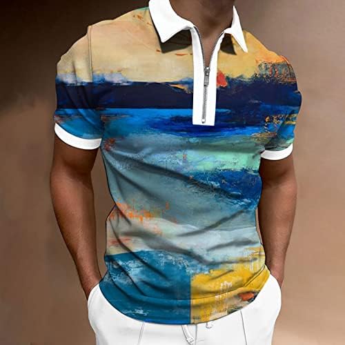 BMISEGM Ljetna muška majica muška proljetna i ljetna moda casual retro uljana slika tiskanje pola muške kolače