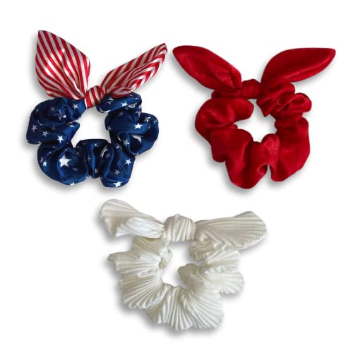 3pcs scrunchies za Dan sjećanja na americanu 4. srpnja za žene i djevojke