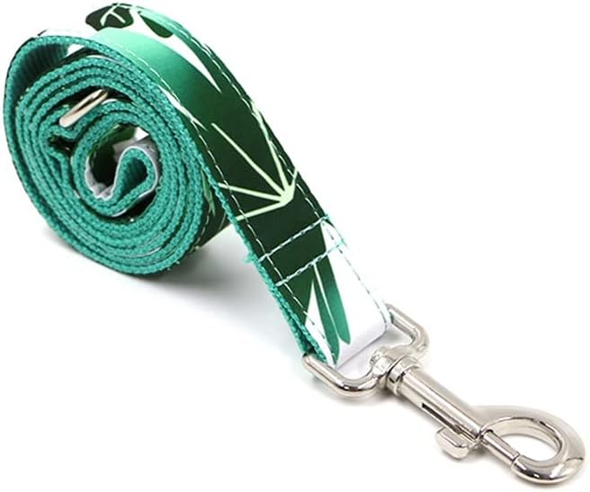 Generički ogrlica za pse s imenom ugraviranim zelenim lišćem tiskajući stilski ovratnik za kućne ljubimce i povodce s lukom
