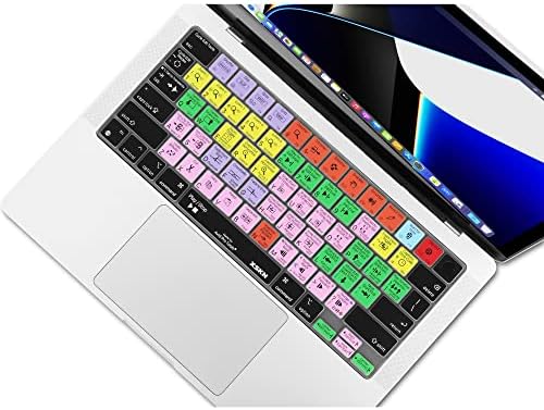 XSKN Pohlepan Pro Tools Funkcionalne tipkovni prečaci prečaci američkoj verziji Silikonska cover tipkovnice za MacBook Pro