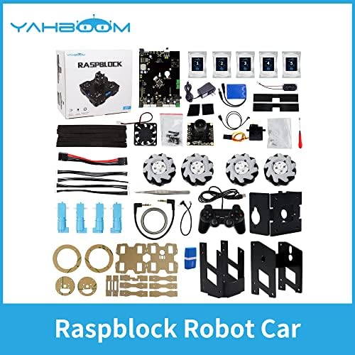 Yahboom Raspberry Pi Robot PI 4B KIT MECANUM WHEEL 3-DOF KAMENA PYTHON ROBOTSKI automobil za odrasle AI Object Prepoznavanje