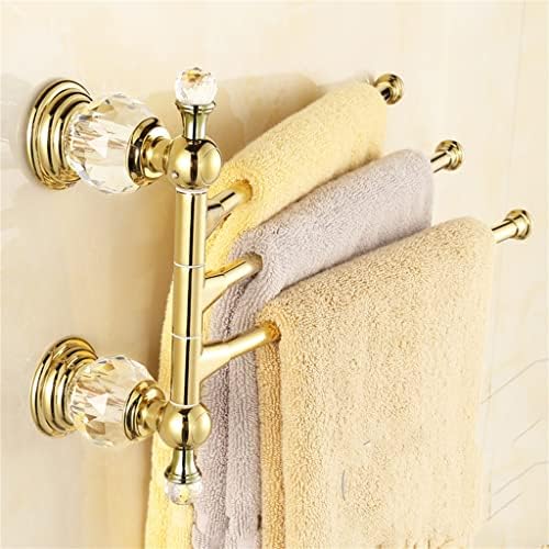Lukeo Antique bakreni zlatni ručnički stalak za luksuzni kristalni i dijamantni ručnika zidni pribor za kupaonicu