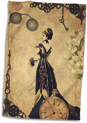 3Drose Slika zupčanika Steampunk Keys i viktorijanske odjevene dame - ručnika