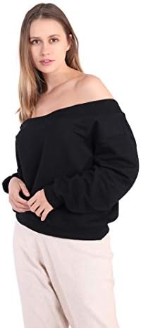 Od ramena obrezane dukserice žene estetski vintage pamuk slatka džempera od jednog ramena pulover tinejdžerke