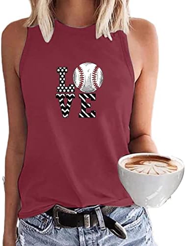 Ženski bejzbol tenkovske vrhove Ljubavno slovo Grafičke majice Casaul labava majica za dan na vratu bez rukava.