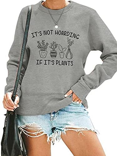 Biljna dama dukserica Ženske biljke su prijatelji pulover slatka biljka grafički lagani vrhovi