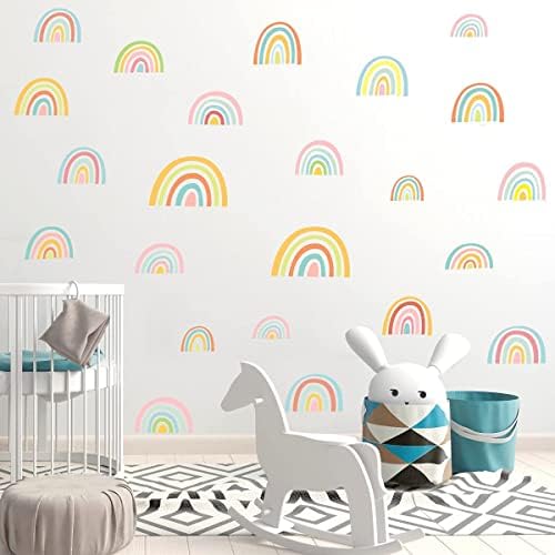 Šarena šarena naljepnica duge zida, atraktivna akvarelna duge uklonjena vinilna naljepnica za dječju sobu vrtić učionicu