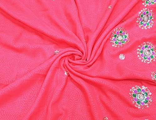 Indijski Vintage Saree, kombinacija 4 ručno izrađene vezene i cvjetne tkanine, Ženska višebojna saree