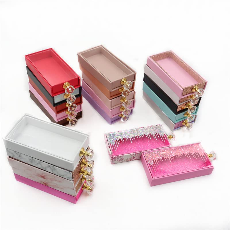 Kutija za pakiranje trepavica pravokutni kutije s ladicama skupna kristalna ručka magnetska futrola prazna, e70,40 kutija