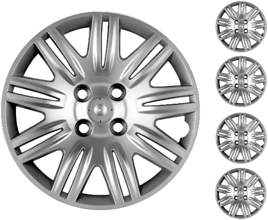 Set od 4 kotača od 14 inča srebrnog univerzalnog hubcap-a odgovara većini automobila vijak