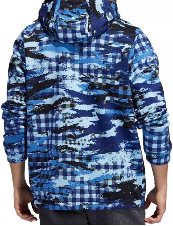 Muški pulover s kapuljačom u plavoj boji Plus veličine