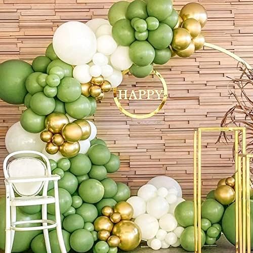 Kadulja zeleni baloni 110 kom maslinasto zelena garnitura od balona od 5 inča + 10 inča + 12 inča + 18 inča zeleni baloni