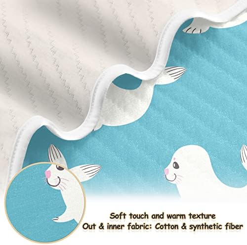 Ploča s pokrivačem bijele brtve pamuka za dojenčad, primanje pokrivača, lagana mekana pokrivača za krevetić, kolica, vrtićke,
