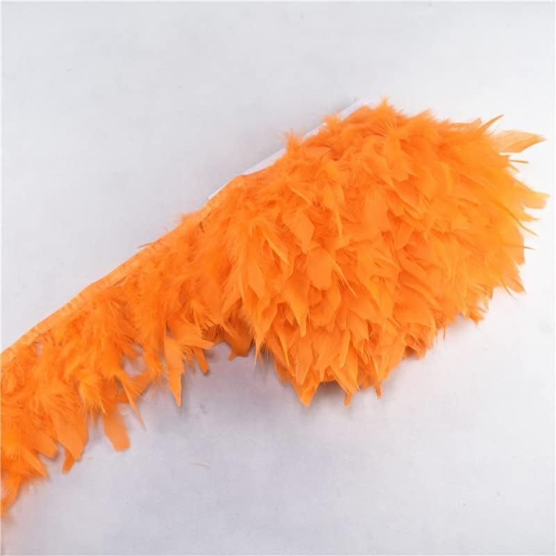 10 metara narančastog purećeg perja, vrpca s resama, 4-6 inča dugo perje, suknja, haljina, ukras za zabavu-20016