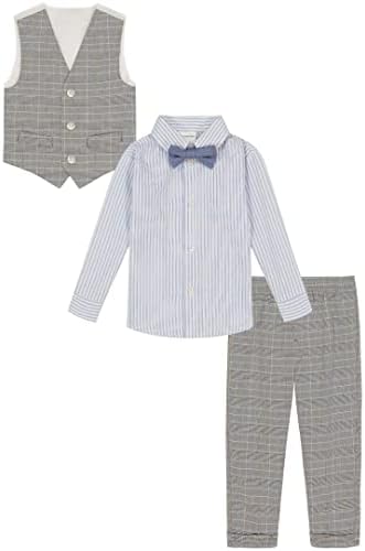 Službeni komplet za dječake od 4 komada: prsluk, hlače, košulja s ovratnikom i kravata