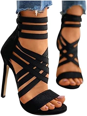 Sandale za ženske suede seksi stilettos rimske cipele zabava cipela šuplje plaže casual kliz na obuću