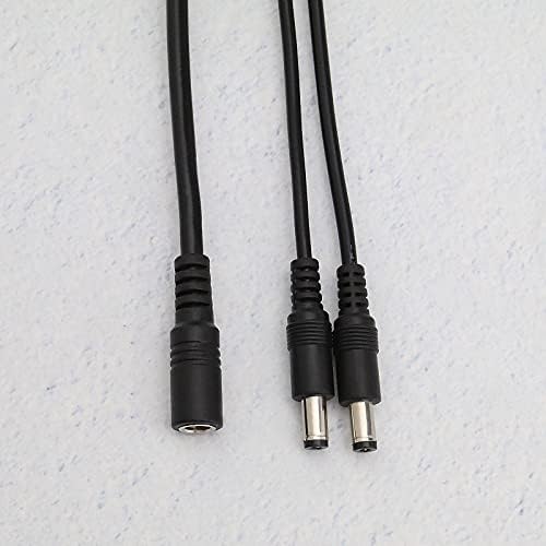 2 x 1 žensko do 2 muškog kabela za razdjelnik napajanja DC 5,5x2.1 mm crni za CCTV/sigurnosna kamera/DVR samostalni/LED traka