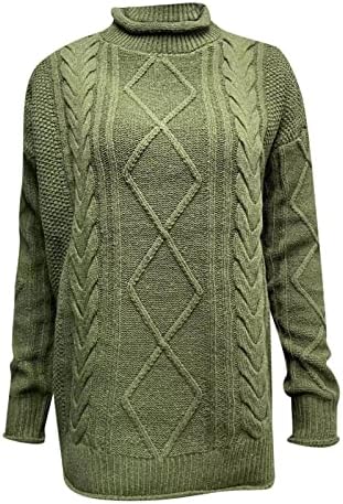 Džemperi za žene dame debele linije Pola kornjača džemper solidna boja moda ležerni pleteni džemper