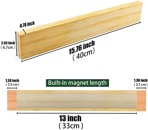 15,7-inčna bambusova traka za držač magnetskih dlijeta, snažna magnetska zidna ploča za garažu protiv gubitka radionica za