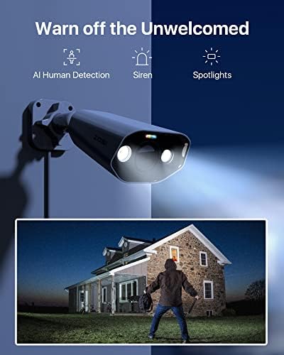 ZOSI ZG1828D 4K POE IP kamera 8MP vanjska sigurnosna kamera s dvosmjernim razgovorom, u boji noćni vid, pametno svjetlo i