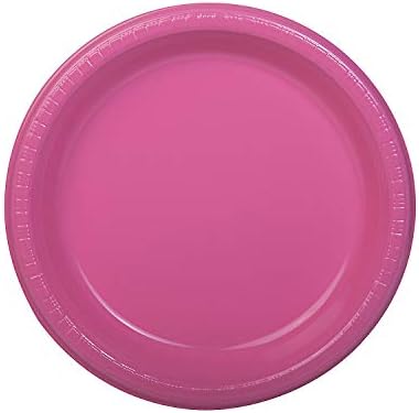Fun Express - 9 Candy Pink plastične tanjure za zabavu - pribor za zabavu - Čvrsti pribor za stol - čvrste ploče i zdjele