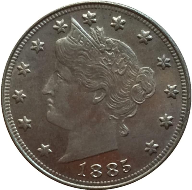 21mm1885 Američki 5-postotni nikl od kovanih mesinganih niknih antiknih zanata inozemni komemorativni kovanice