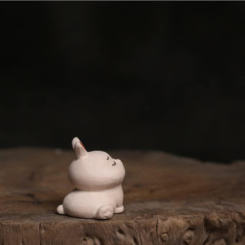Zečji slatki bijeli čaj kućni ljubimci duh figurice čaj ceremonije pribor za kinesku sobu za ukrašavanje zen animal