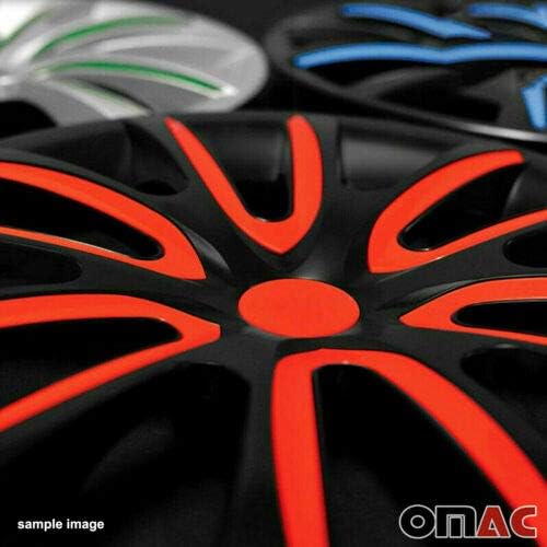 OMAC 16 -inčni hubcaps za Hyundai crno -bijele 4 PCS. Poklopac naplataka na kotači