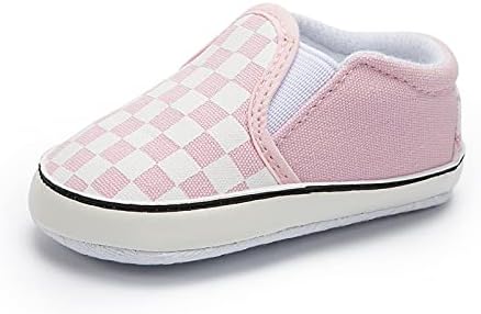Gyqwjpc dječje cipele dječja djevojaka Klasična karirana krevetića cipela za dijete prvog šetača novorođenčad mekani potplat