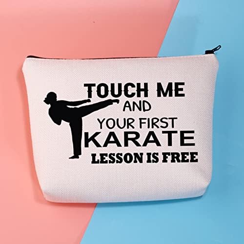 Poklon karate torba za šminku Dodirnite me I vi ste prva lekcija karatea-ovo je besplatan poklon s patentnim zatvaračem za