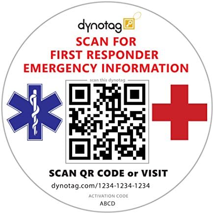 DynoTag® Web omogućen pametni medicinski ID/Informacije o hitnim informacijama vjetrobransko staklo za pričvršćivanje s Dynoiq