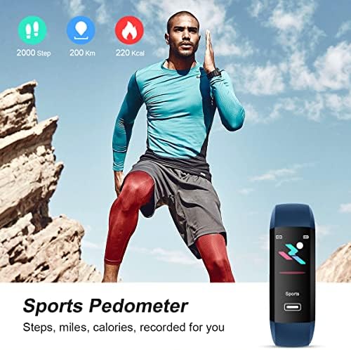 Fitness tracker s 1,1 AMOLED zaslon boja, monitor brzine 24/7Heart, praćenje aktivnosti s monitorom spavanja, kalorije, praćenje