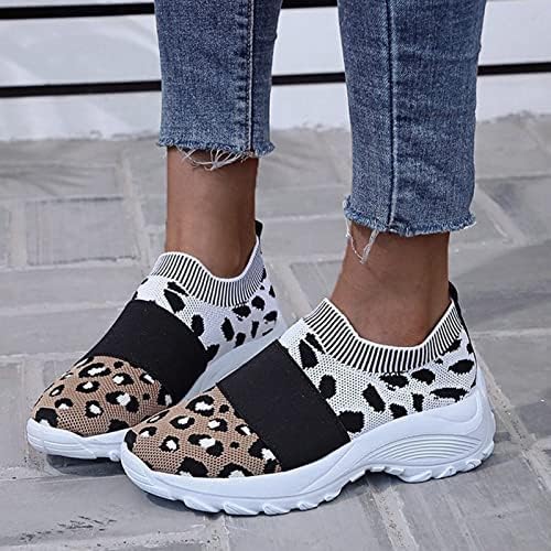 Ženske modne mrežaste cipele za prozračne cipele lagane platforme za tisak leoparda za žene tenisice cipele