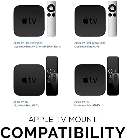 Brainwavz Apple TV nosač s VHB trakom - kompatibilan sa svim Apple TV -ovima, uključujući Apple TV 4K, bez držača vijaka