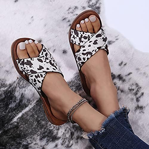 Papuče za žene unutarnji vanjski kliz na plaži Otvoreno prozračni otvoreni nožni prst Leopard Summer Summer Flip Sandals