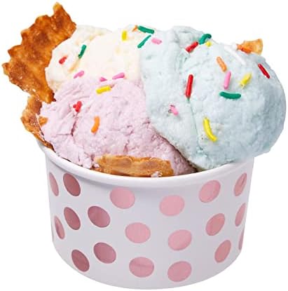 Papirnate čaše za sladoled u pakiranju od 50 komada za smrznuti jogurt, sladoled, parfee, poslastice, zalogajnice, restorane,