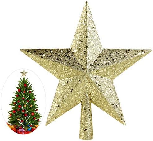 ValIclud Yule Tree Topper 4,5 inčni božićno drvce Topper Star Dekoracije 3d Xmas Glitter Deetop Dekor za božićni zabava odmor