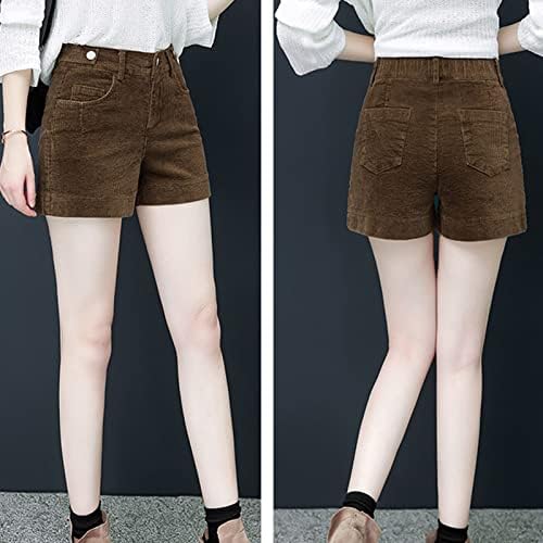 Jeke-dg ženske corduroy gumbe kratke hlače s visokim strukom kratke kratke kratke kratke hlače s ležernim manžetima s džepovima