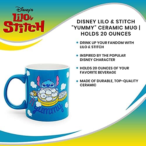 Lilo & Stitch Yummy keramička kava šalica | Službeni Disney kuhinjski pribor | Prevelika šalica za kućni kuhinjski bar, novost