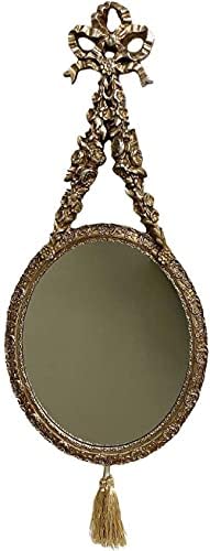 Zidno ogledalo od 77125 inča, vrpca, ovalno, srebrno, smeđe, ogledalo, šminka