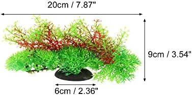 Vocoste 1 PCS Akvarij Plastične biljke, Umjetna vodena biljka za biljke za ribe Dekor, zelena, 3,54